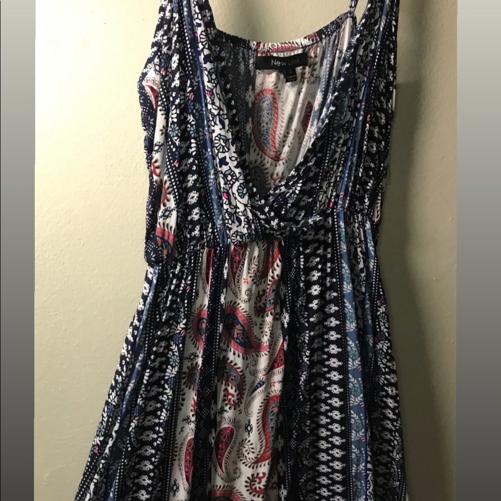 Patterned Blue Paisley Maxi Dress